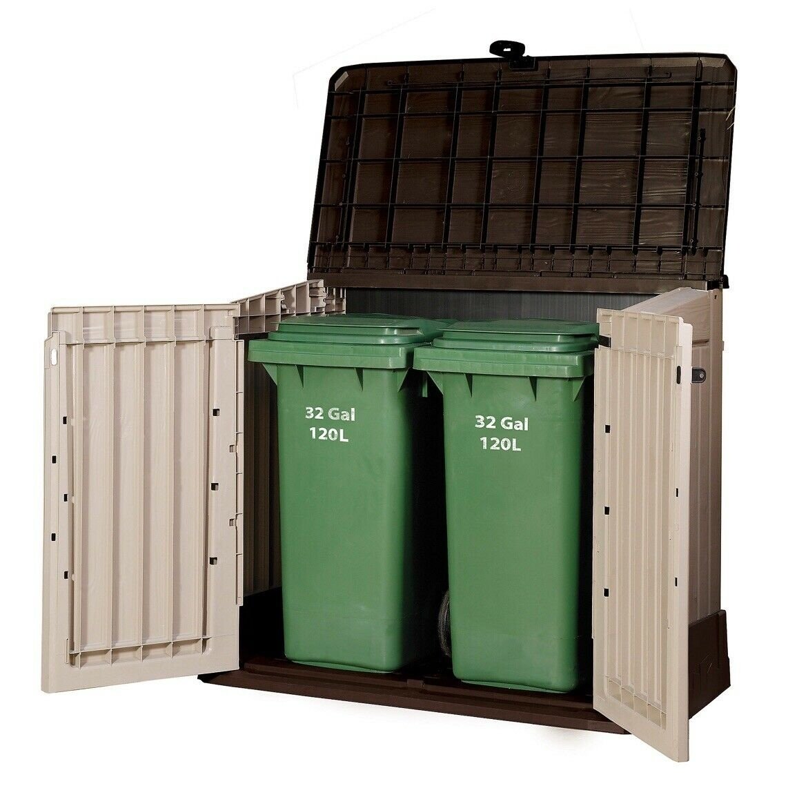 Keter Store It Out Midi Lockable Outdoor Garden Storage Box 880L - Beige/Brown