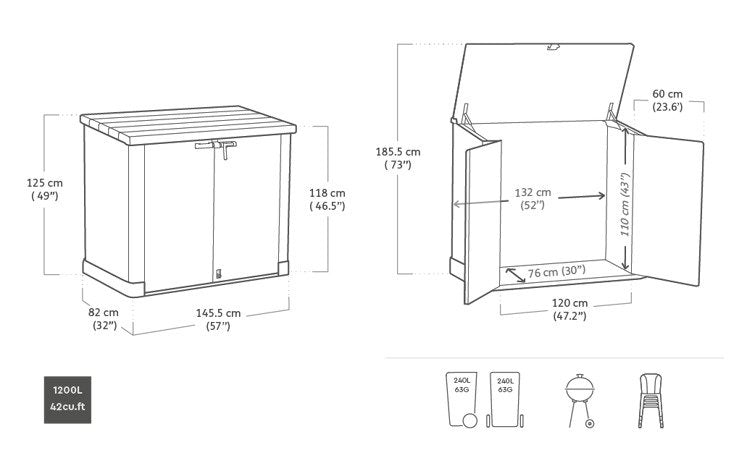 Keter Store It Out Max 1200L Storage Box - Dark Green